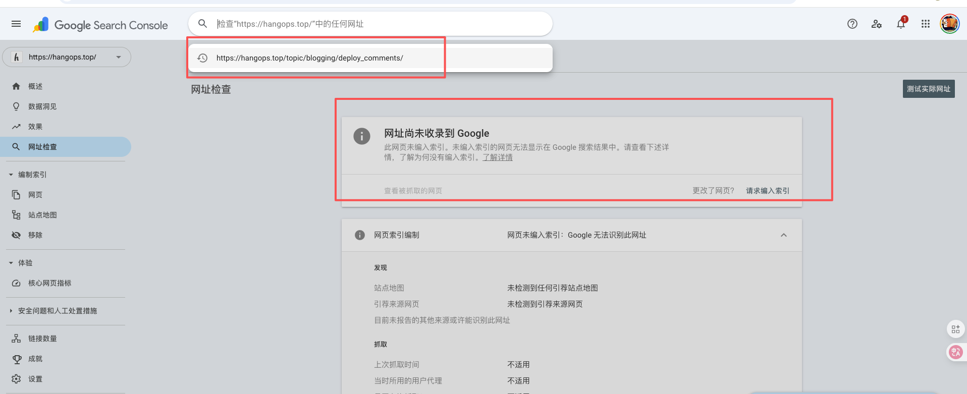 Google Search Console verification of ownership